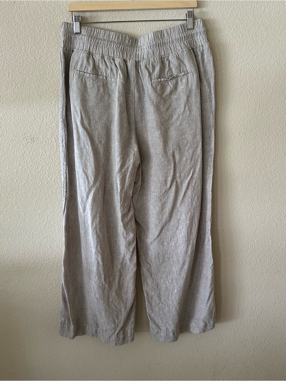 Quince Viral Wide-Leg Drawstring Light Taupe size L 100% Linen - Picture 3 of 4